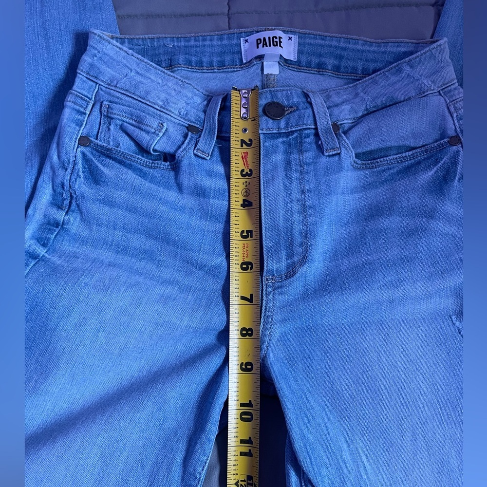 PAIGE Women's Hoxton Crop Ultra Skinny Fit Raw Hem Jean Size 25 - Picture 6 of 11